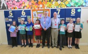 prize giving at Warwick Bridge Primary School